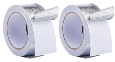 Kingsea 2 rouleau ruban adhésif aluminium,5cm×20m aluminium haute temperature,ruban de réparation aluminium pour réparations métalliques,tuyaux d'échappement