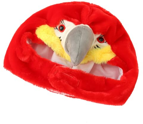 VICASKY 1stk Papagei Kopfbedeckung Papagei Cosplay Hut Plüschfresserhut Hüte Für Nutztiere Plüschmütze Plüsch-papagei-mütze Lustige Partykappe Lieferungen Karikatur Plüsch Und Pp Baumwolle