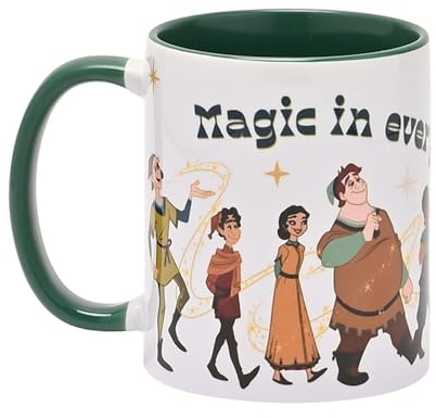 Widdop Disney Wish Magic in Every Wish Tasse aus Steingut, mit grünem Griff, Geschenk für Tee und Kaffee