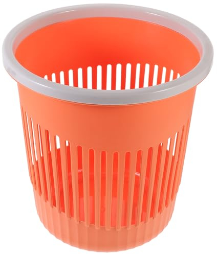 Cabilock Poubelle En Plastique Ronde Creuse Corbeille À Déchets Poubelle Pour Salle De Bains Cuisine Bureau Maison Orange