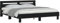 vidaXL Bettgestell, Bettrahmen mit Lattenrost, Bett Gästebett mit Kopfteil LED-Beleuchtung, Doppelbett Schlafzimmerbett Schlafzimmermöbel, Schwarz 180x200cm