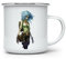 MAXIKIWI Robuste Emaille-Kaffee- oder Tee-Camping-Tasse für drinnen und draußen, Zombies-Set, 350 ml, EN036024