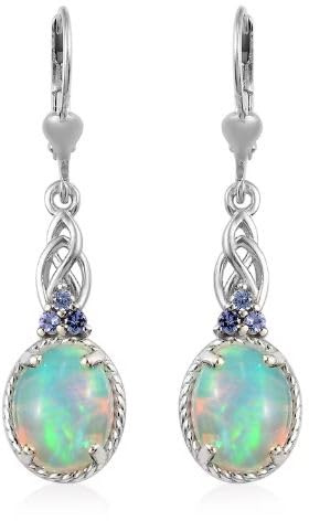 Echte äthiopische Welo-Opal-Ohrringe für Damen, baumelnde Ohrringe, Opal-Edelstein, Silber-Ohrringe, minimalistischer Ohrring, Opal-Ohrringe, 25 mm, Sterling Silber Edelstein, Schwarzer Opal
