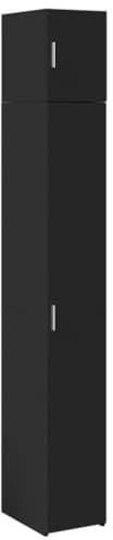 vidaXL Hochschrank Schmal Schwarz 30x42,5x225 cm Holzwerkstoff, Hochschrank schmal, Schrank hoch, Seitenschränke, Schrank schmal, Seitenschrank