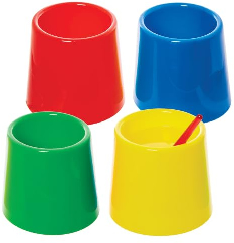 Baker Ross FN283 Große auslaufsichere Wassertöpfe - 4er-Pack, Wassertöpfe zum Malen, Wassertöpfe für Kunst und Handwerk