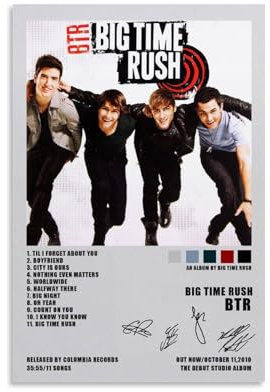 BIDNSNHKJ Big Time Rush Btr Raumdekoration, Poster, Druck, Wandkunst, Dekoration, Leinwandposter, ästhetisches Poster für Schlafzimmer, Wohnzimmer, Wand, 30 x 45 cm, ungerahmter Stil