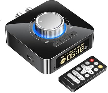 Boannice Bluetooth 5.4 Receiver Transmitter for Old Stereo,Amplifier,Computer,Headphone,Car,Bluetooth Audio Adapter for Seniors,Low Latency,with Remote Controls