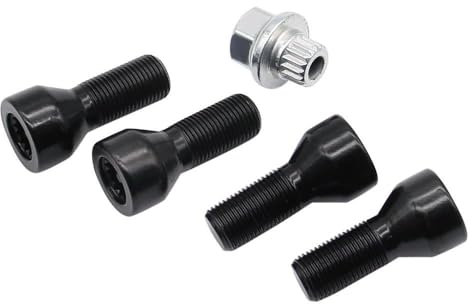 PUNICS Compatibile con Mini per Countryman M14x 1.25 Bulloni di Bloccaggio Mozzo Ruota Dado Ruota Vite Ruota con Chiave 4 Pezzi Bulloni Ruota