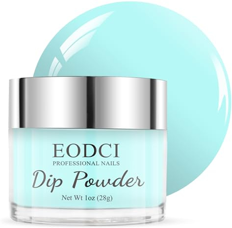 EODCI Sky Blue Dip Powder Color, Nail Dipping Powder French Pro Collection System Nail Art Starter Manicure Salon DIY at Home, Odor-Free&Long-Lasting, No Needed Nail Lamp Curing, 1 Oz