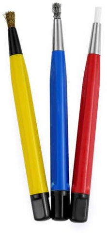 NRVTRE Lot de 3 Stylo Brosse à Gratter en Fibre de Verre/Laiton/Acier pour Réparation de Montres, Outil de Nettoyage et de Polissage
