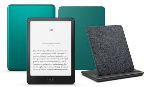 Kindle Paperwhite Signature Edition (2024 Release) 32 GB without ads, an Amazon Plant based Cover and a Made for Amazon Wireless Charging Dock