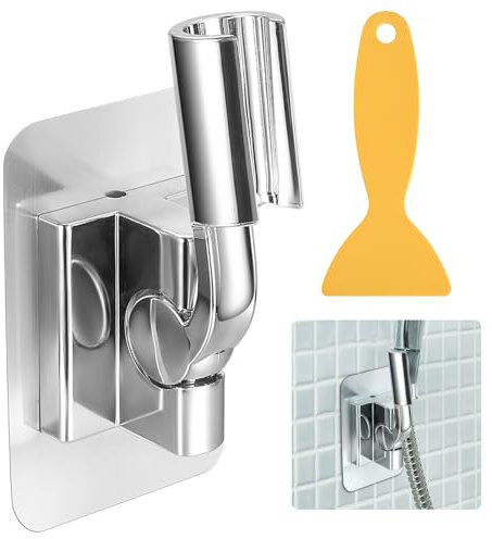 Supporto per Doccia Senza Fori, Supporto Doccia 180° Regolabile, Supporto Adesivo per Soffione, Supporto Universale per Doccia, Porta Soffione da Parete per Bagno e Toilette
