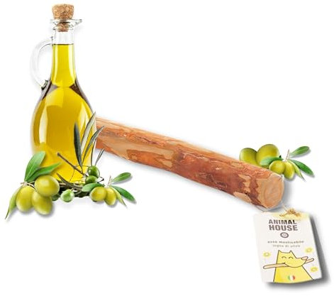 Animal House Legno d'Ulivo per Cani, Masticativo Naturale Imbevuto in Olio d'Oliva, Antistress, Resistente e Duraturo, Rafforza l'Igiene Orale, Alta Qualità (XL)
