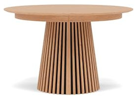 Lisa Design - Freya - Table à Manger Ronde Extensible - Effet Bois - 4 à 8 Personnes, Bois