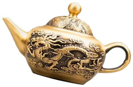 MOLUCKFU Décoration De Théière Laiton Statue De Salon Forme De Théière Décoration Étagère Laiton