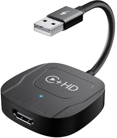 QLJ Wireless CarPlay Adapter,Plug and Play CarPlay Wireless Adapter with HDMI Input for Fire TV Sticks and Game Consoles,Fit for Cars with Factory Wired CarPlay after 2016 & iOS 10+ Phone