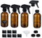 Relaxdays Spray Vide, Lot de 4, Polyvalent, pour l'entretien des Cheveux ou des Plantes, 500 ML, Marron et Noir
