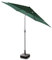 Alfresia 2.7 Metre Parasol with 22L Square Base Included - Round with Push Button Tilt, Outdoor Table Parasol Umbrella with Crank Handle, Garden Patio Sun Shade, Green, Easy Assemble