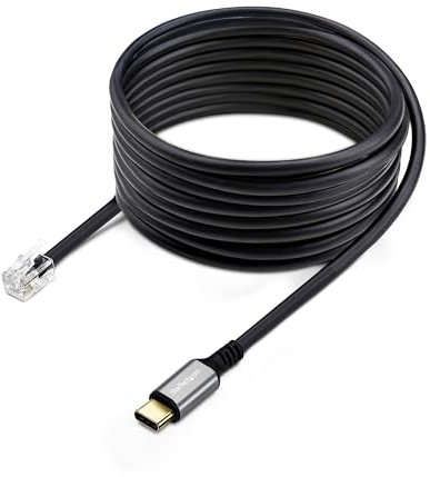 StarTech.com USB-C auf RJ9 Adapter für Bürotelefone oder Kabel-Drahtlose Headsets, für Festnetz und VoIP Geräte, 1,8m Kabel