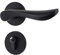 Serratura per porta moderna, nera, silenziosa, magnetica, per camera da letto, design diviso per porte interne in legno, facile da montare (tipo H, serratura magnetica, 35-50 mm)
