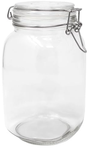 DistrEbution Einmachglas 1500ml mit Bügelverschluss – 1 Drahtbügelglas für Konservieren, Fermentieren & Einlegen – Luftdichte Vorratsgläser zum Aufbewahren