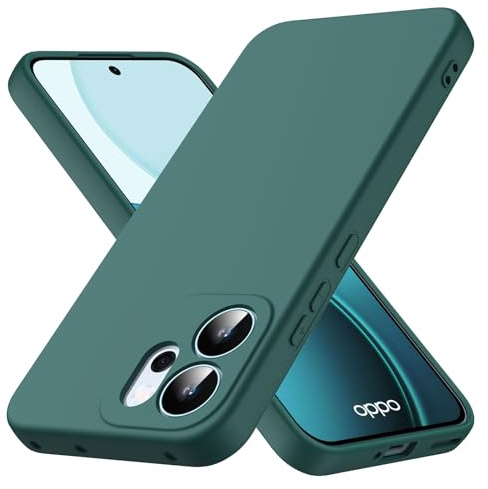Byvuwiay Funda para OPPO Reno 14 F/FS 4G/5G - Verde Oscuro | Carcasa de Silicona Líquida, Ultra Protectora Antichoque Case para OPPO Reno 14 FS
