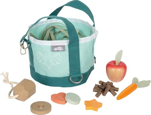 small Foot Pferdefutter Set mit Tasche, Spielset mit Futterzubehör für Hobby Horses und Spielpferde, für Kinder ab 3 Jahren, 12796, Braun