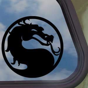 Auto-Fensteraufkleber, Motiv Mortal Kombat Drache, schwarz