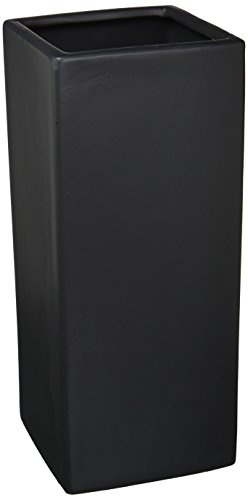 WGV Keramik-Vase, 12,7 x 30,5 cm (B x H), in verschiedenen Größen/Farben erhältlich, matt, hoch, quadratisch, Blumentopf, Akzente, Heimbüro, Tischdekoration, Schwarz (CSB0512BK)