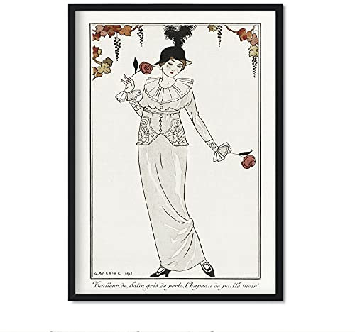 Nacnic Vintage Print Modell 026. Poster mit Kunstwerk Art Deco vom französischen Künstler George Barbier. Innenausstattung. A4-Größe mit Rahmen.