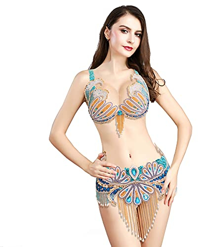ROYAL SMEELA Bauchtanz kostüm Damen Bauchtanz BH gürtel sexy karnevalskostüme Bauchtanz Kleidung Profi Bauchtanz Set Bauchtänzerin Kostüme Bauch tanzen Kostuem Fuer Frauen Bauchtanz Outfit Anzug