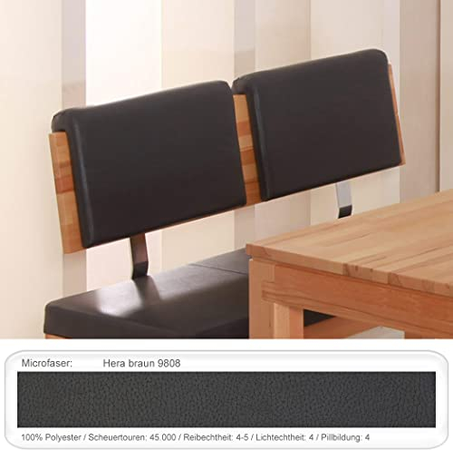 expendio Rückenkissen 50 cm für Holzbank Eckbank Sitzbank Klemmkissen Verschiedene Varianten, Bezugstoff:Hera braun