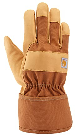 Carhartt Herren-Handschuh aus robustem Kunstleder, hohe Geschicklichkeit, Sicherheitsmanschette, Braun, XL