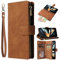 Asuwish Funda para Samsung Galaxy Z Fold 4 5G Funda con Tarjetero Plegable Cuero Monedero Soporte para ZFold4 Z4 Fold4 Teléfono Móvil Fundas Teléfono Cremallera Fundas Wallet Cover Case Marrón
