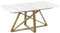 Beliani Ausziehtisch weiß Marmor Optik 160/200 x 90 cm Metallgestell Gold Modern Maximus