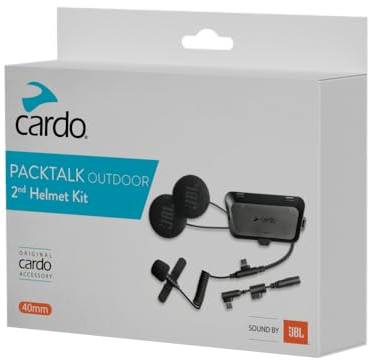 CARDO Zweites Helm-Kit für Packtalk Outdoor mit Sound von JBL, Schwarz