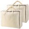 Belinlen 2-Pack Canvas Storage Bag 12oz Cotton Natural Closet Soft Storage Bag Sweater Organizer Box with Zipper and 2 Strong Handles, Beige