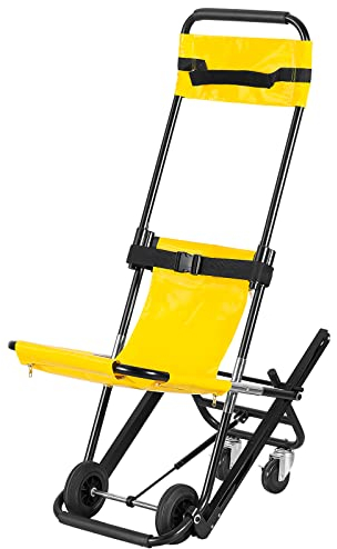 [LOSCHEN]Silla de escalera manual amarilla, silla de escalera plegable portátil para el traslado diario, una persona puede apoyar la movilidad mayor, soporta 350 libras