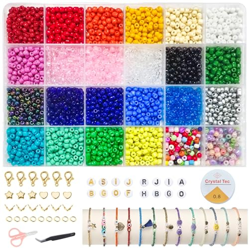 2mm/3mm/4mm Bunte Perlen Für Armbänder, schmuck Selber Machen Mit Bunte Glasperlen, Perlen Zum Auffädeln Set Für Kinder Feiertage, Geburtstage, Beads For Moden Jewellery Making (4mm)