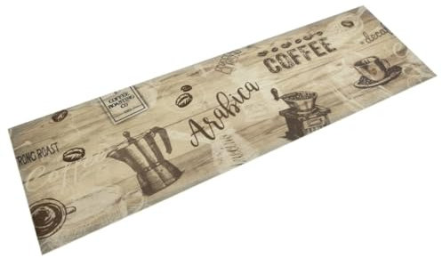 vidaXL Küchenteppich, Küchenläufer rutschfest Waschbar, Teppichläufer für Innen Außen, Teppich Läufer Küchenmatte, Kaffee Braun 45x150cm Samt