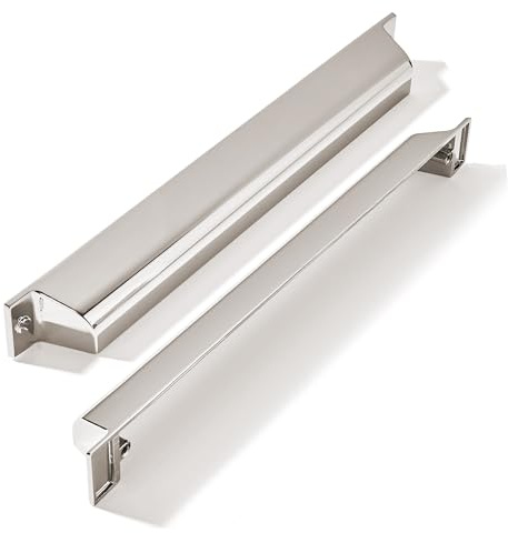 ZAUYX 2 Pack 7 Inch Center to Center Polished Nickel Cabinet Cup Pulls Drawer Pulls Kitchen Hardware Channing Cup Pulls Drawer Handles Knobs 7 inch Hole Center