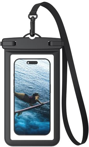 Waterproof Phone Pouch,IPX8 Waterproof Phone Case for Swimming,Underwater Phone Case for iPhone 15/14/13/12 Mini/Pro/Pro MAX/11/XS/XR/8 Plus/7 Plus,Samsung Galaxy Note,Huawei (Black)