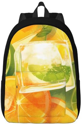 Ortydoxa Zaino in tela con mela sorridente, leggero e resistente, con design a stampa completa, cinghie regolabili e grande capacità per laptop da 15 a 17 anni, ragazzi, uomini, donne, Nero., M