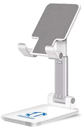 INDOTEAM Foldable Phone Stand for Desk - Height Adjustable Phone Holder Cradle Dock Universal Foldable Tablet Stand compatible with Samsung iPhone iPad Kindle – Mobile Holder White