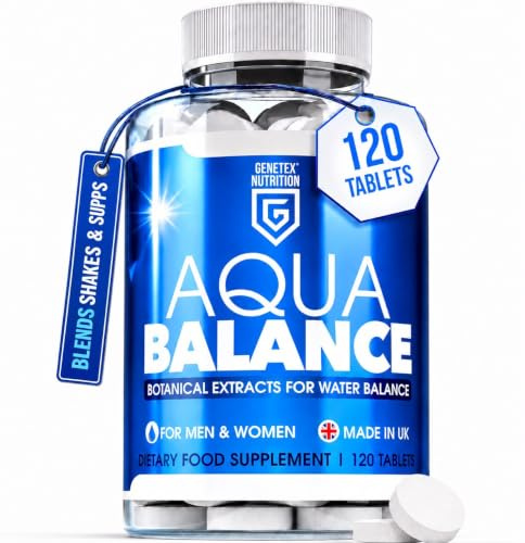 Aqua Balance Tablets for Detox & Fluid Balance Support – 120 Natural Water Supplement – Swelling Relief, Bloating, Electrolyte Balance & Weight Management – UK Made, Suitable for Vegans