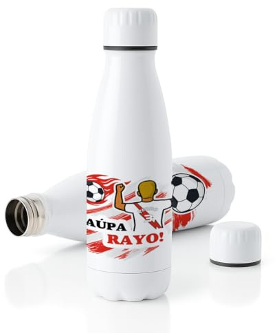 Botella deportiva de acero inoxidable 700 ml con tapón de seguridad – bidón personalizable para fútbol, colegio, trabajo y uso diario en niños y adultos – ligera y resistente (Rayo, Chico)