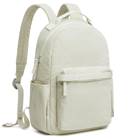G4Free Small Backpacks Rucksack for Women Men, Waterproof Backpack Lightweight, Nylon Daypack for Hiking Walking Travelling Work - White