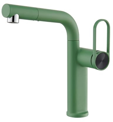 HXYhydrypd Robinet Salle de Bain avec Douchette Extractible, Robinet Lave Main pour Cuisine de Camping-Car et de Ferme(Green)