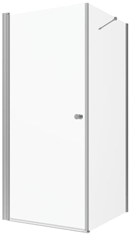YAKE Duschkabine 75 x 75 cm Dusche Schwingtür mit Seitenwand Duschabtrennung Eckeinstieg 5 mm ESG Sicherheitsglas Duschtür Höhe 185 cm Chromoptik Duschwand Eckdusche