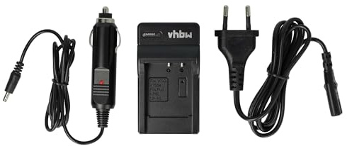 vhbw Ladegerät kompatibel mit Fuji NP-50A | NP-50 für Kamera Camcorder - Ladeschale, Kfz-Adapter Ladeanzeige